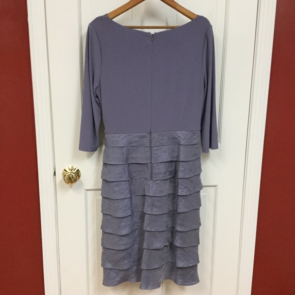 ADRIANNA PAPELL Tiered Cocktail Dress Periwinkle - Picture 4 of 4